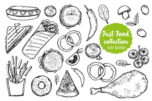Fast food vintage illustration #3