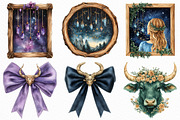 Watercolor Taurus Season Clipart, an Illustration by Craft Nest (Thumbnail 4 of 6)