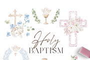 Watercolor Clipart - Holy BAPTISM, a Decorative Illustration by Beigetime (Thumbnail 7 of 14)
