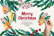 Merry Christmas Watercolor Set, a Decorative Illustration by Olga Alexeenko (Thumbnail 1 of 10)