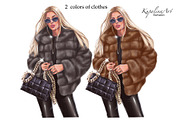 Winter Fashion girl clipart, an Illustration by KupalinaArt (Thumbnail 4 of 6)