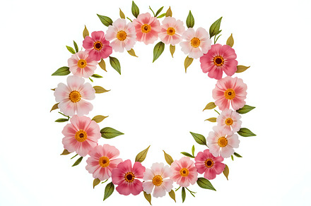 Spring Blossoms Wreath With Blank Mi, a Photo by LOGOCREATIVE