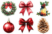 Watercolor Christmas Decor Clipart, an Illustration by Daily.Designs (Thumbnail 2 of 5)