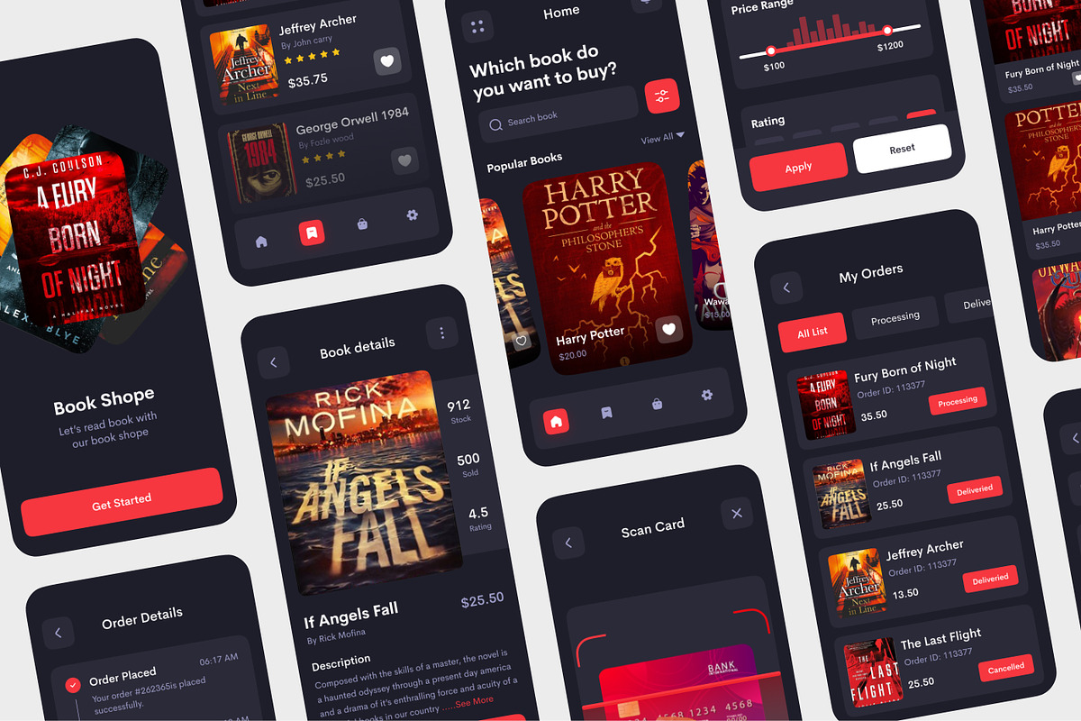Bookz-Book Shop App UI Kit, an App Template by CreativeUI (Photo 6 of 7)