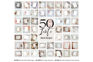 Invite Mock up Bundle, a Mockup by MoMockups