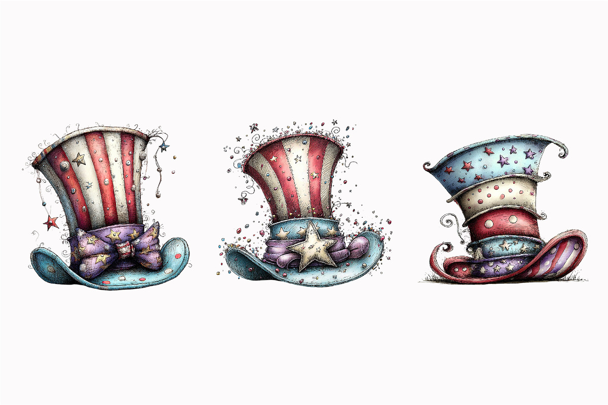 4th of July Top Hat Clipart, an Illustration by Design Market (Photo 4 of 4)
