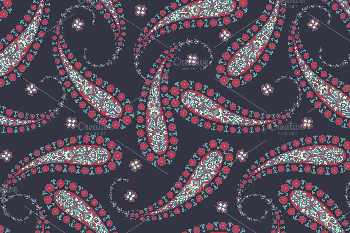 Fabric pattern with paisley, a Pattern Graphic by antalogiya (Photo 5 of 5)