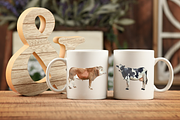 Watercolor Cow Clip arts and Posters, an Animal Illustration by Tati Bordiu (Thumbnail 7 of 8)