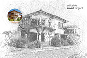 Pencil Scribble Photo Effect Mockup, a Pens & Pencil Mockup by CreativeShaper (Thumbnail 1 of 2)
