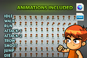 Boy Warrriors Character Sprites 01, an Illustration by CreativeGameArt (Thumbnail 3 of 4)