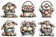 Funny Easter Bunny Basket Clipart, an Illustration by Libby Wishes (Thumbnail 6 of 7)