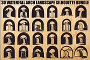 Waterfall Arch Landscape SVG Bundle, an Illustration by jahid234 (Thumbnail 1 of 31)