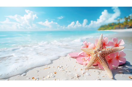 Sandy tropical beach against blue, a Holiday Photo by Rodica Ciorba