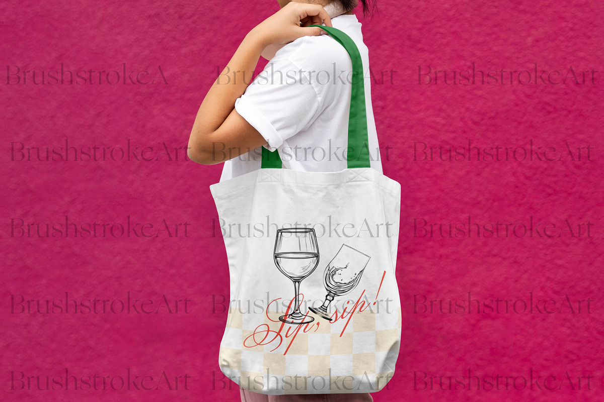 Cocktail Glass Line Art, Wine Glass, a Food Illustration by BrushstrokeArtGB (Photo 8 of 9)