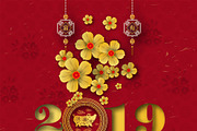 set of 2019 Chinese New Year card, a Card Template by Max vector (Thumbnail 6 of 16)