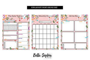 Bright Daily Tasks Planner Printable