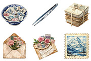 Stamp collecting Clipart, a Seasonal Illustration by Designking (Thumbnail 5 of 5)