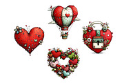Whimsical Valentine Clipart, an Illustration by Dream Creation (Thumbnail 6 of 6)