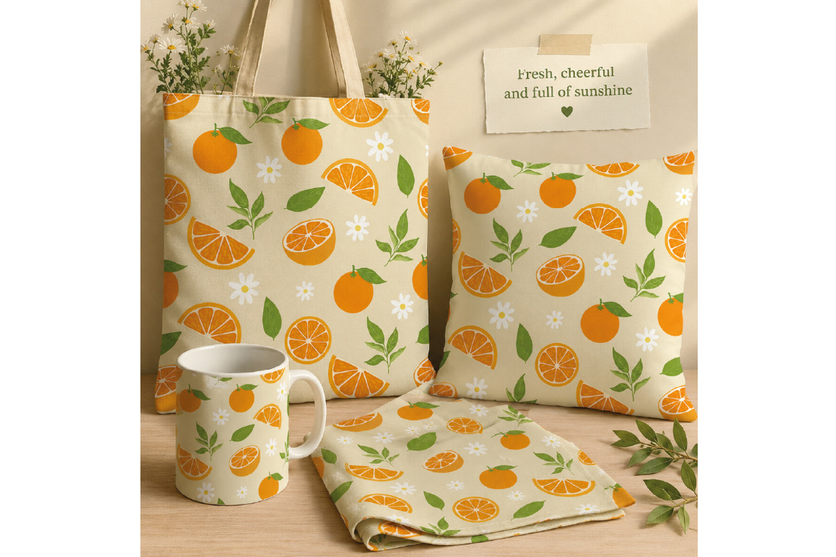Orange Citrus Seamless Pattern, a Pattern Graphic by Villa 11 Estudio (Photo 4 of 4)