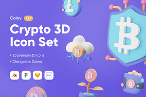 Coiny - Crypto 3D Icon Set