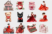 Watercolor Planner Girl Clipart, a Seasonal Illustration by Design Market (Thumbnail 4 of 4)