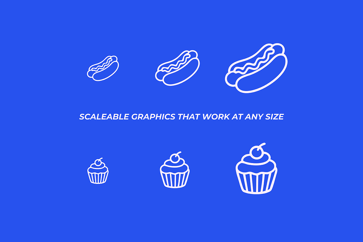 Fast Food icons, an Outline Icon by GraphicsByKassy (Photo 3 of 6)