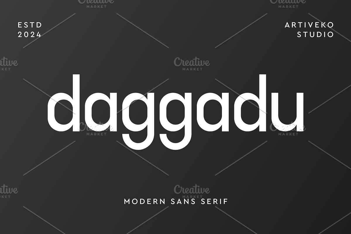 Daggadu Modern Sans Serif, a Sans Serif Font by Artiveko (Photo 1 of 7)
