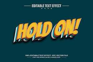 Hold On 3D Editable Text Effect