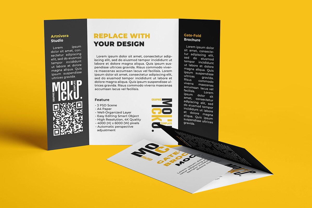 Gate-Fold Brochure Mockup Sets, an Advertising Mockup by Artnivora.Std (Photo 4 of 4)