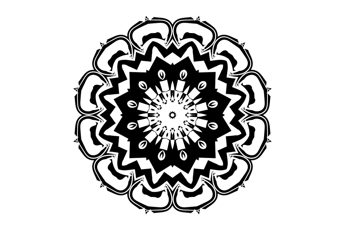Black and White Mandala Patterns Set, a Decorative Illustration by NJ Himel (Photo 58 of 101)