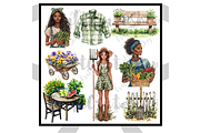 Watercolor Summer Garden Clipart, an Illustration by CraftCrateShop (Thumbnail 6 of 7)