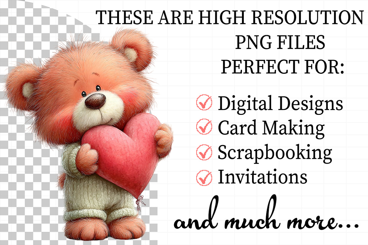 Valentines Teddy Bear Clipart, an Illustration by Daily.Designs (Photo 2 of 5)