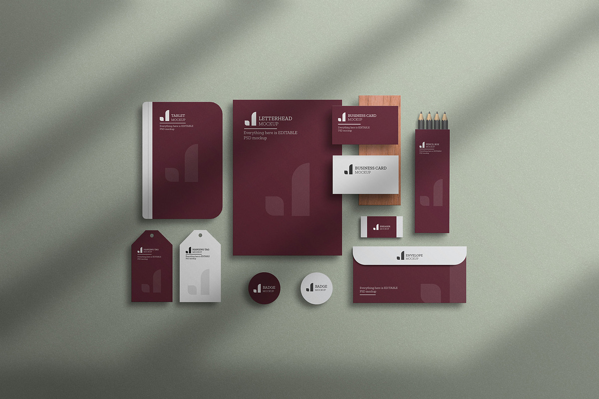 Stationery & Branding Mock-up, a Pens & Pencil Mockup by MnGfx (Photo 1 of 4)