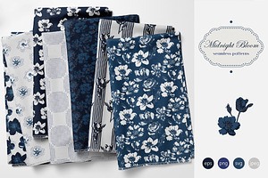 Midnight Bloom - Seamless Patterns, a Pattern Graphic by InaCorart