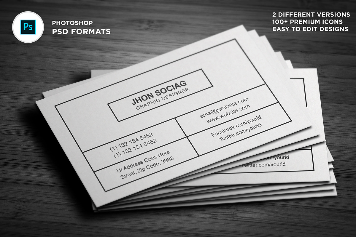 Simple Individual Business Cards, a Business Card Template by Galaxiya (Photo 1 of 8)