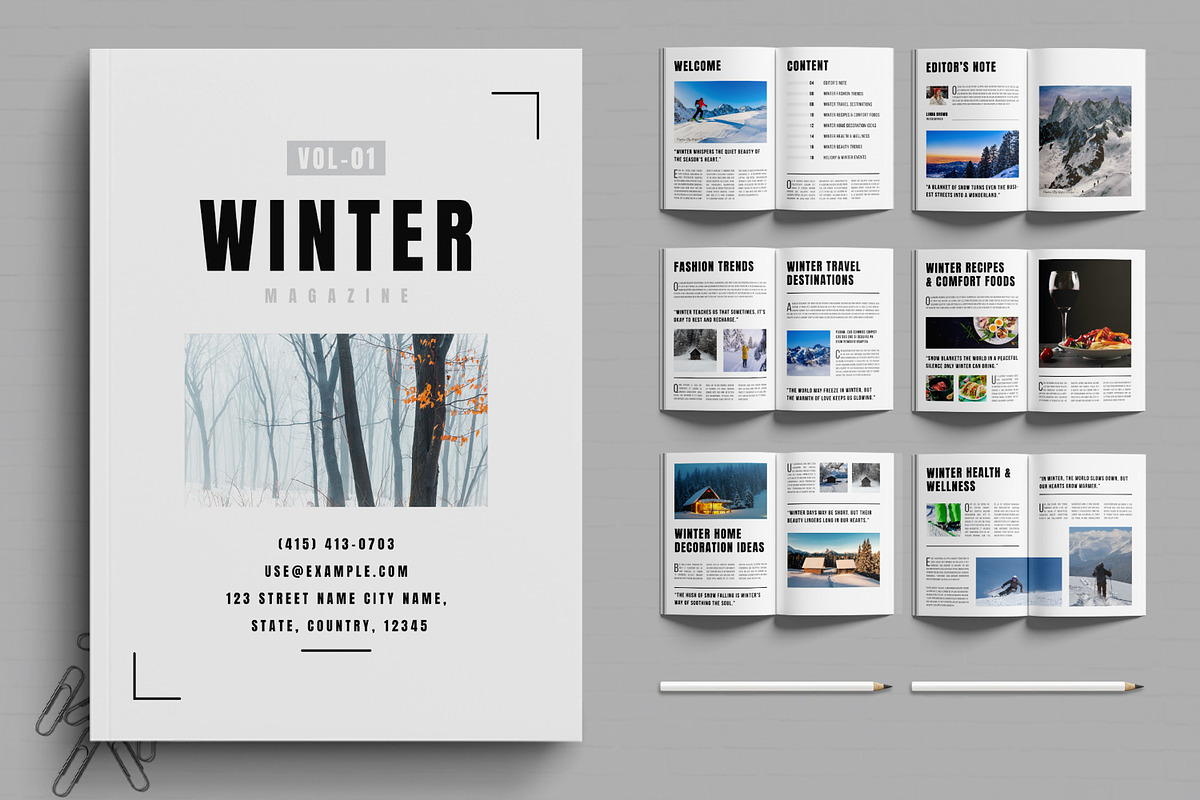Winter Magazine Template