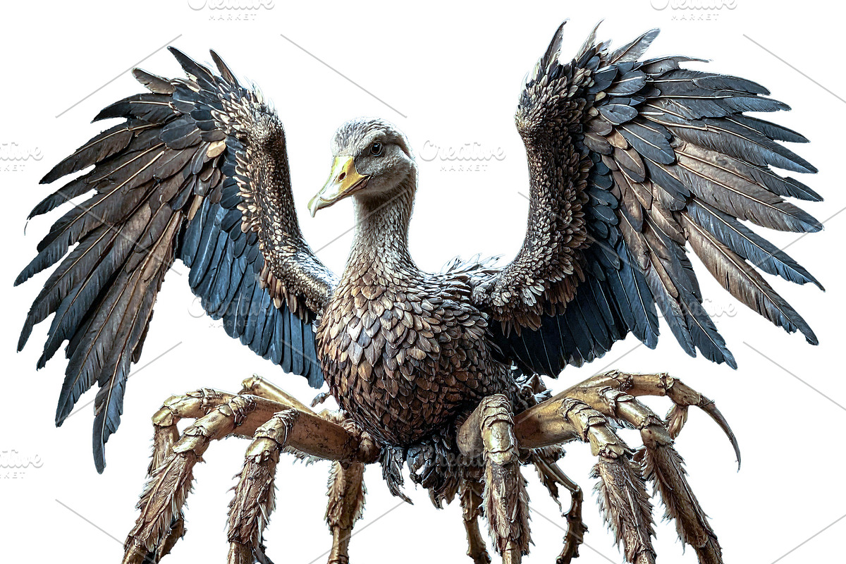 A majestic chimera of wings and webs, an Animal Illustration by DanFLCreativo