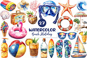Beach Holiday Sublimation Clipart, an Illustration by CreationArt (Thumbnail 1 of 5)