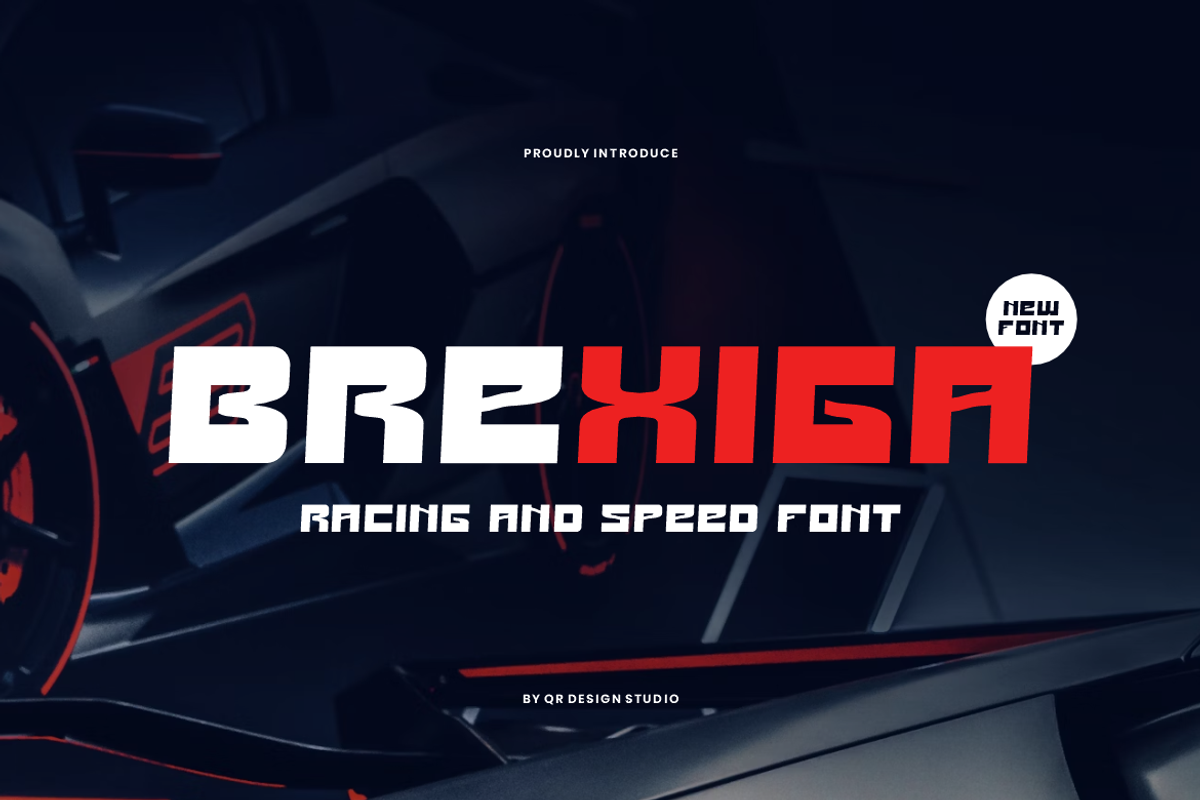 Brexiga - Speed & Racing Font, a Sans Serif Font by QR Design Studio (Photo 1 of 7)