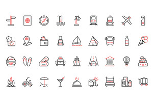Travel cruise icons, an Object Illustration by Lemberg Vector