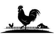 Rooster Chicken Silhouette Vector Bu, an Illustration by Designs_River (Thumbnail 24 of 51)