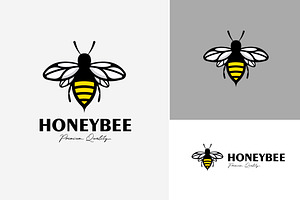 Simple Honey Bee Logo Vintage Icon