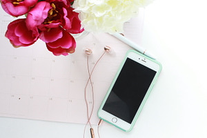 iPhone & Headphones | Stock Photo