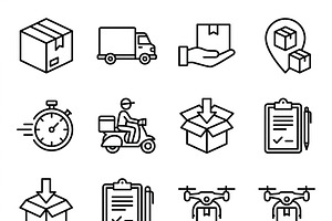 43 Delivery Parcel Icon Set
