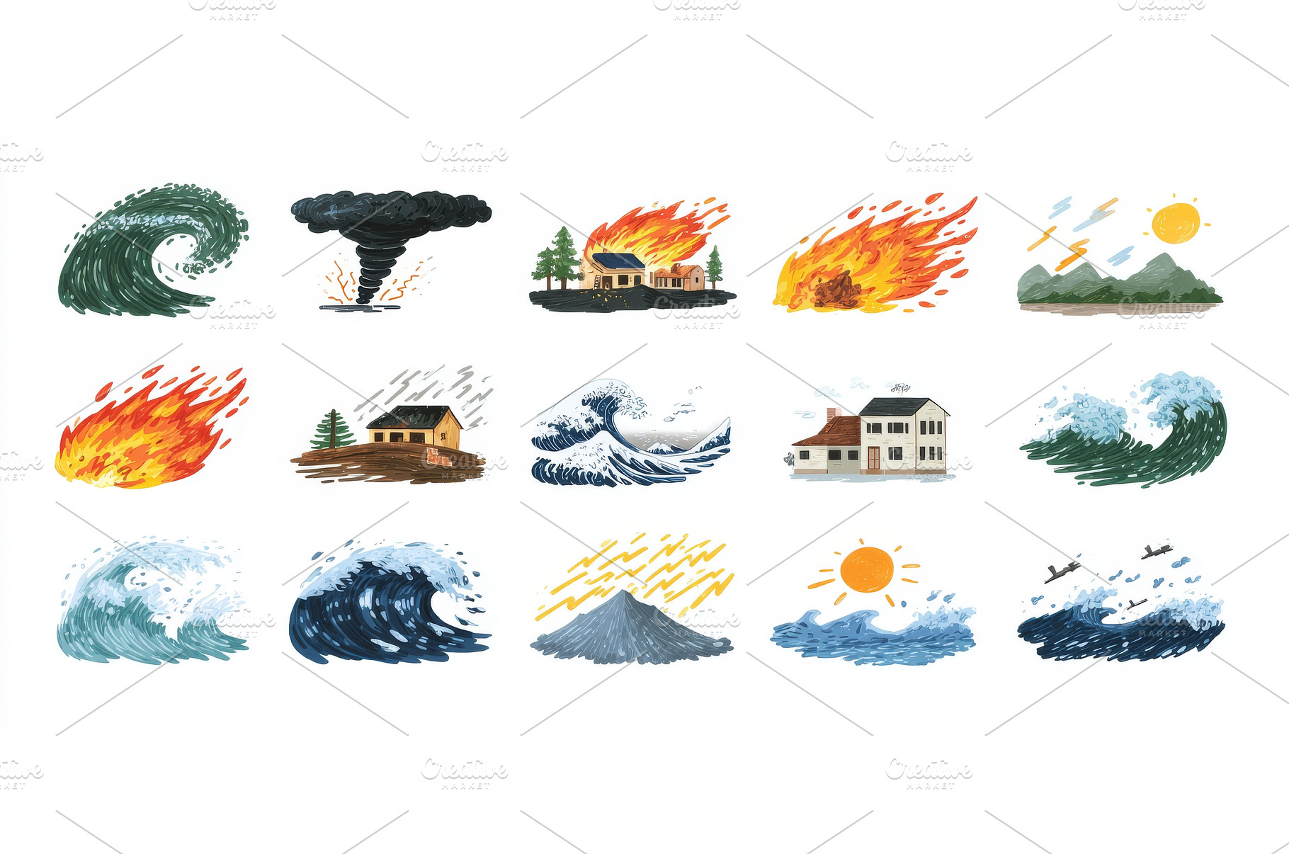 A set of modern illustrations in, an Industrial Photo by ZinetroN