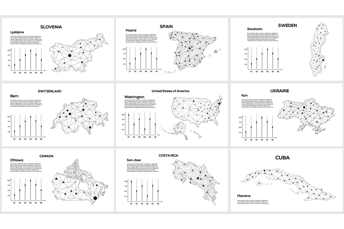 Maps line Presentation Template, a Presentation Template by Infographics project (Photo 16 of 21)