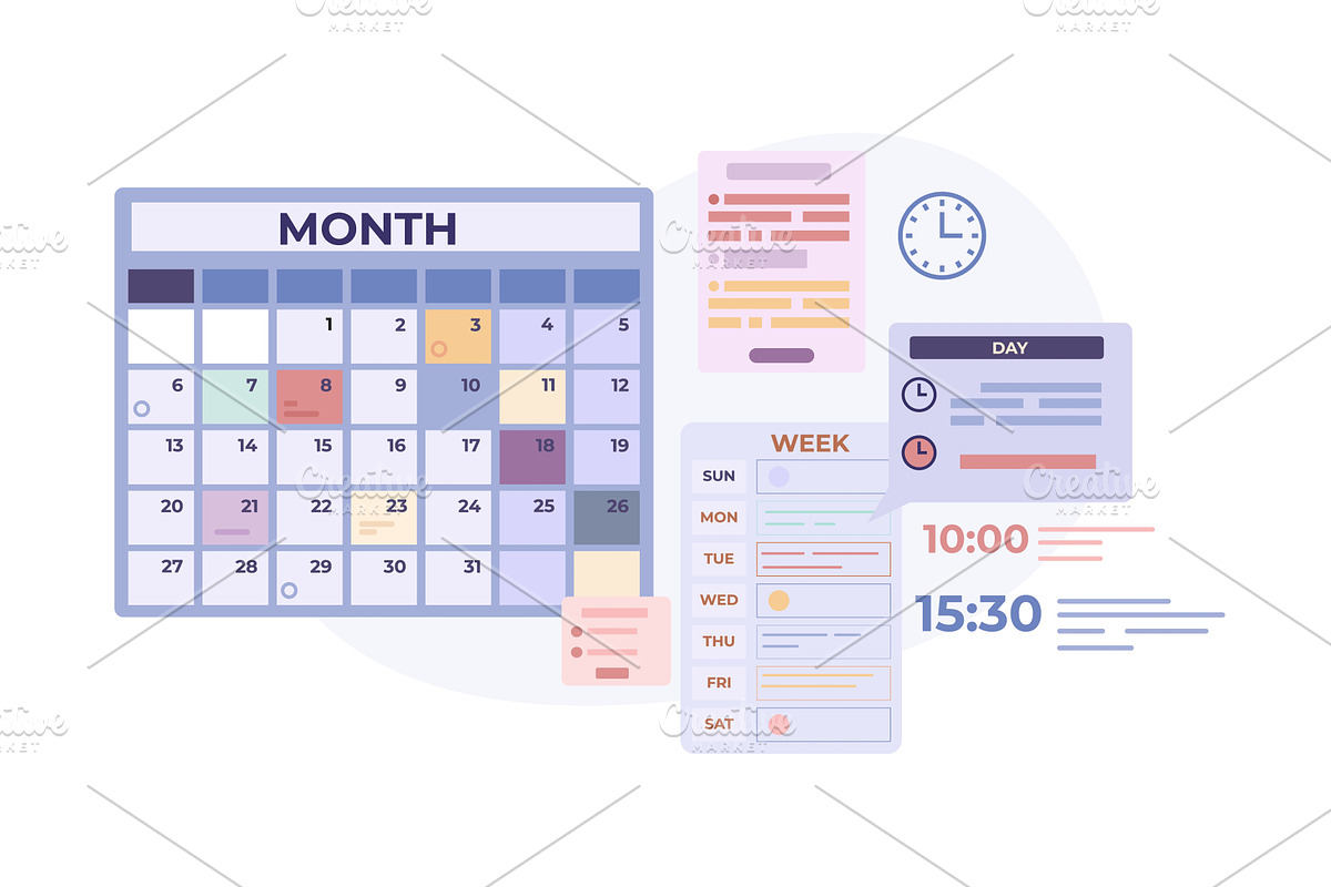 Monthly business schedule, work, a Finance Illustration by Valerie Bodnar