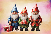 Cute Christmas Gnome Clipart Bundle, a Seasonal Illustration by Craft Nest (Thumbnail 2 of 5)
