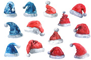 Christmas Santa hats clipart, an Object Graphic by KomtsyanTatyanaArt (Thumbnail 2 of 3)