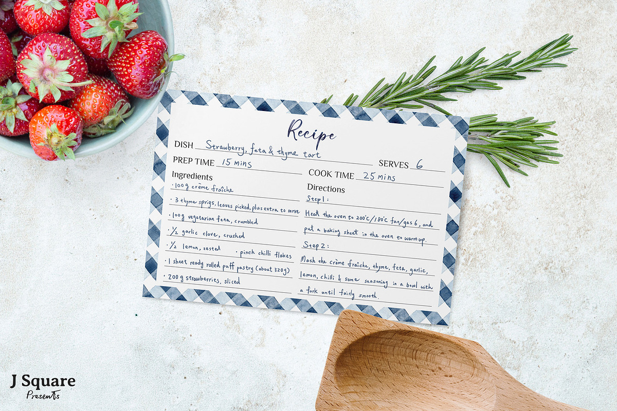 4x6 Recipe Card MockUp & Props, a Print Template by JSquarePresents (Photo 9 of 11)